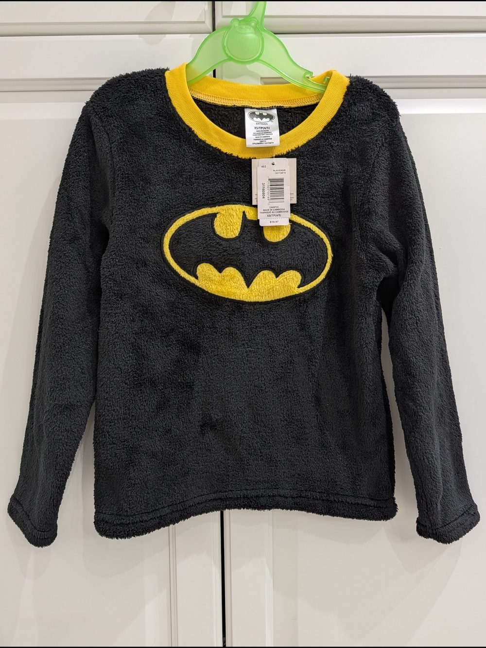 2/$25 Batman Fleece Top – Kids XS (4/5) – Black & Yellow – NWT